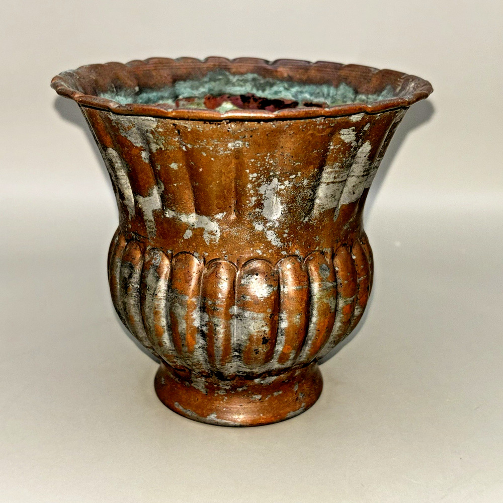 Antique Middle Eastern Egyptian Solid Copper Vase